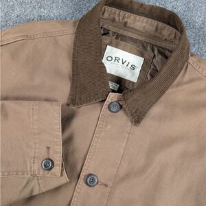 Orvis Chore Coat Mens Med Brown Barn Field Jacket Quilted Liner Corduroy Collar